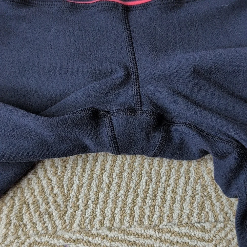 Lululemon Striped Navy Orange Pink Yoga Running Leggings Drawstring Waist 6 - Picture 4 of 11